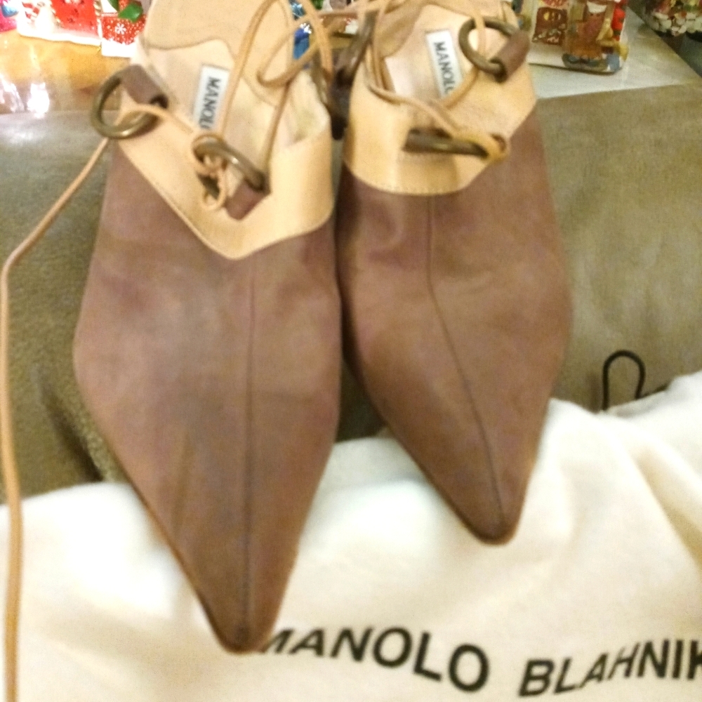 Manolo Blahnik mule booties sz 8.5/38.5EU